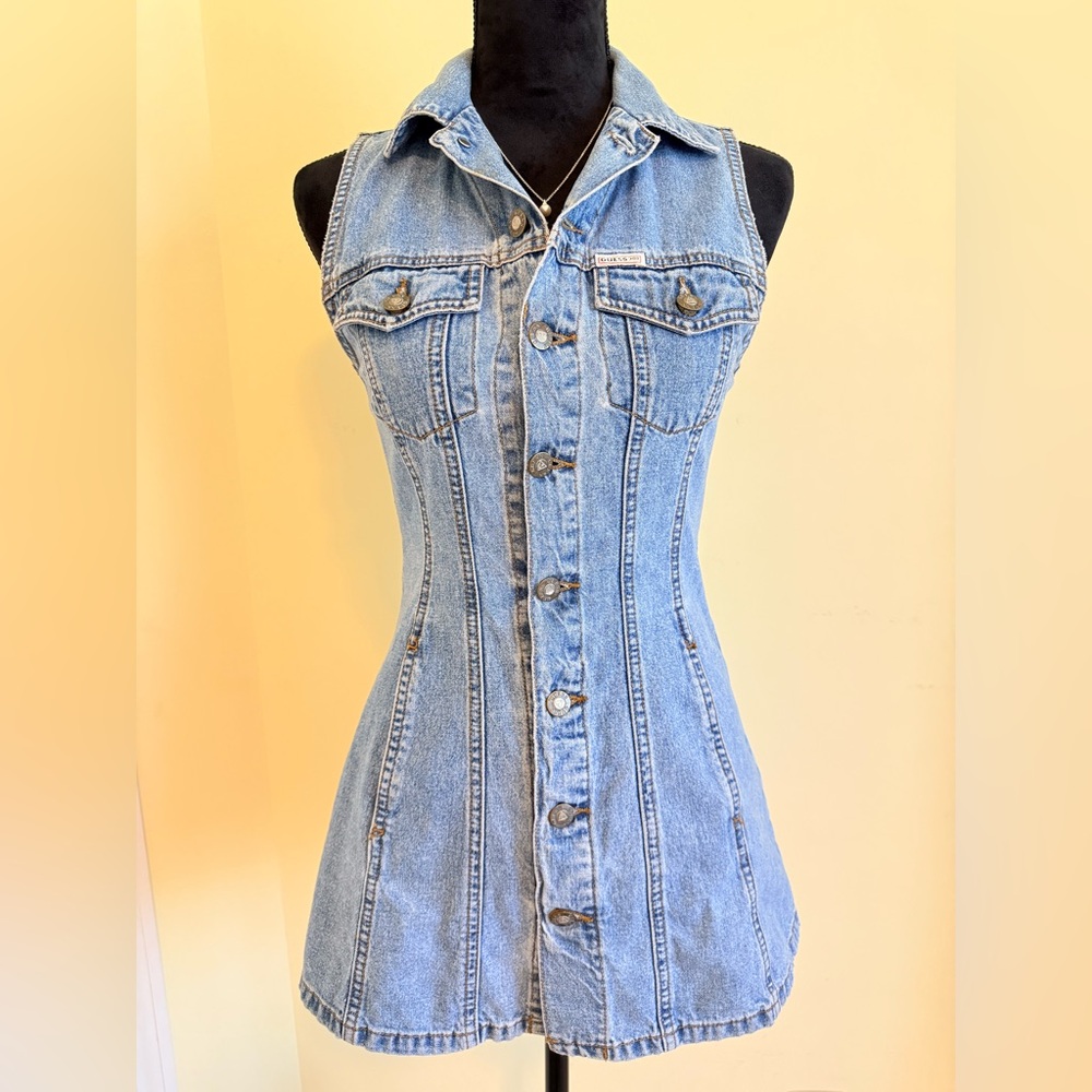 Guess Blue Denim Sleeveless Dress - Picture 2 of 10